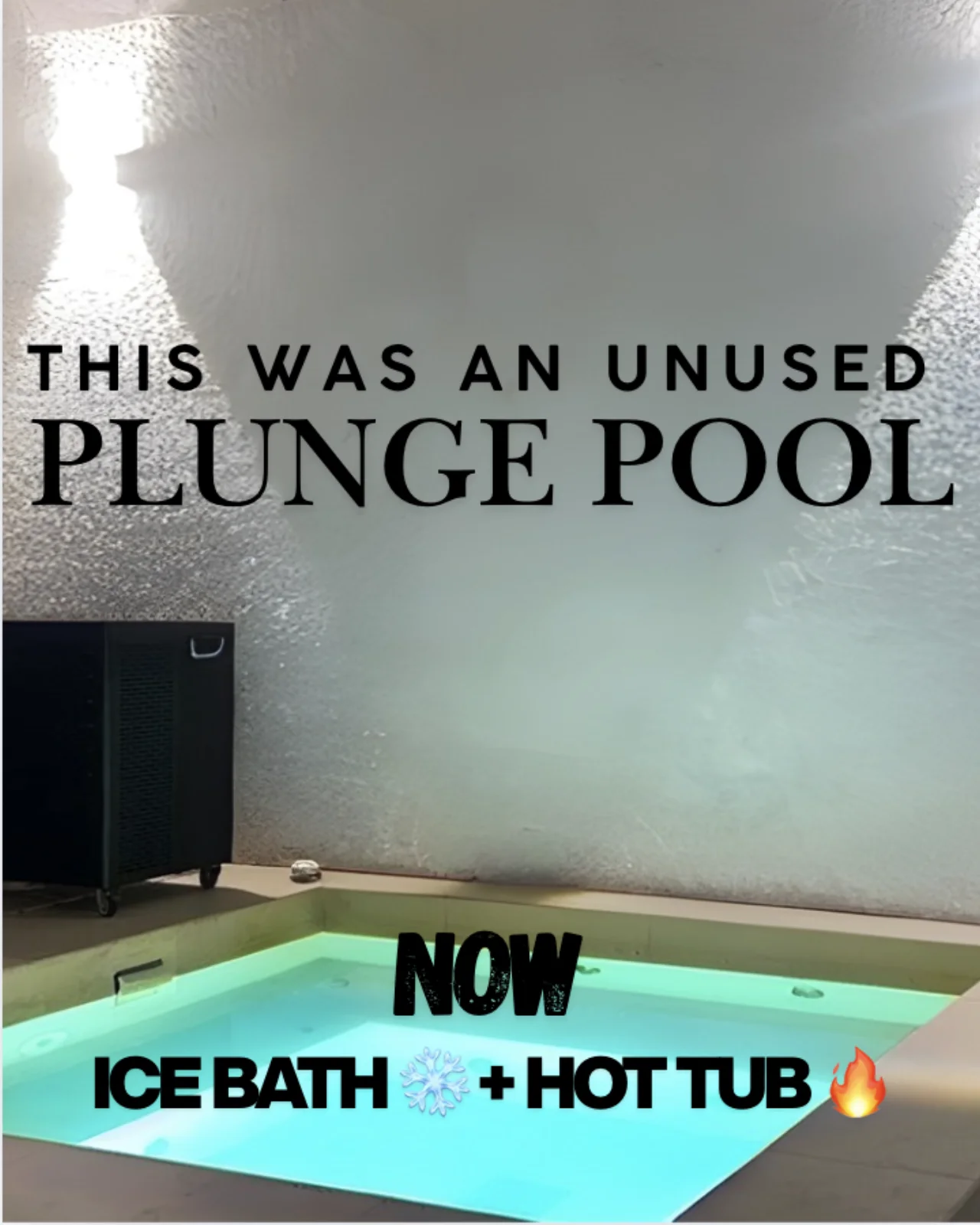 Existing plunge pool converted into a temperature-controlled ice bath and hot tub