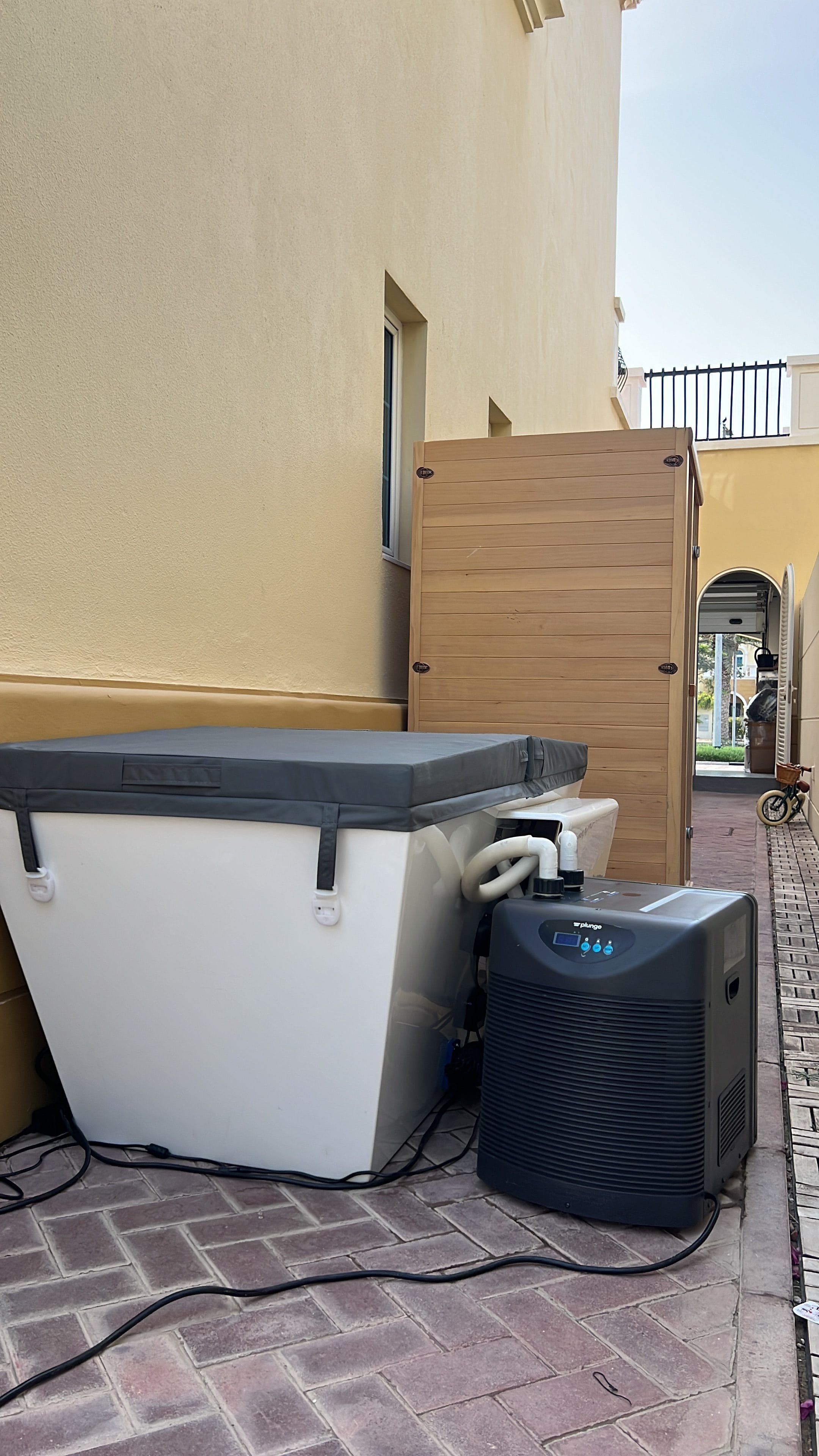 ice bath chiller rental dubai outdoor residential setup