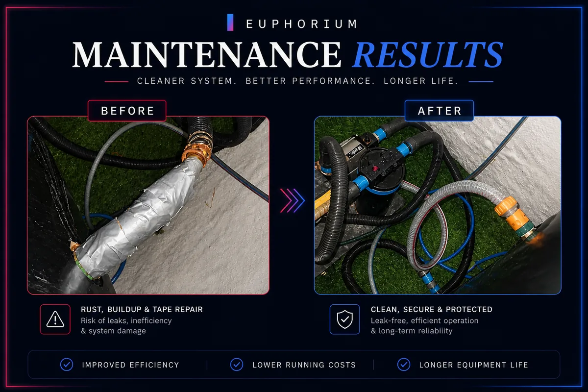 Cold plunge plumbing maintenance before and after Dubai