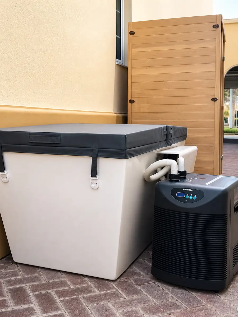 Ice bath and sauna full setup Dubai villa