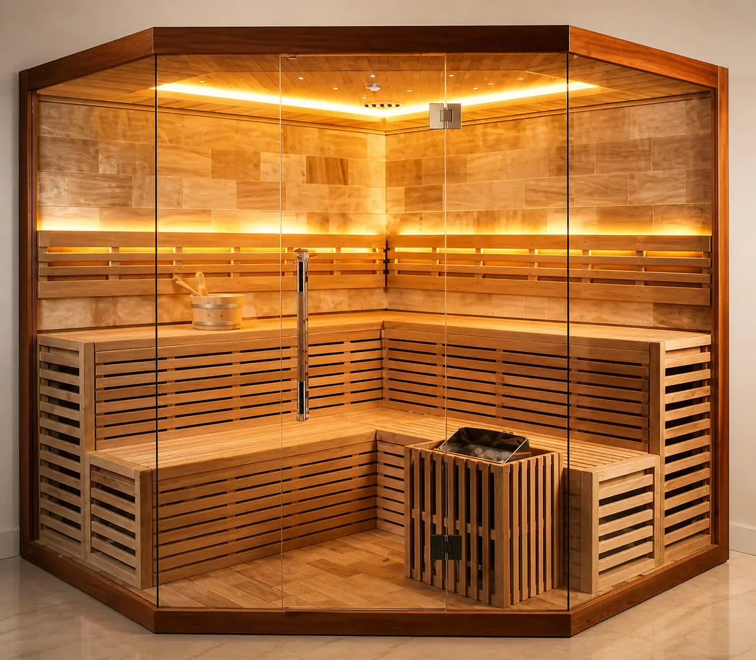 Cedar sauna interior rental Dubai