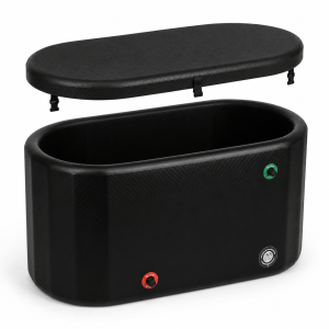 Post Performance inflatable ice bath tub with removable lid and chiller connection ports