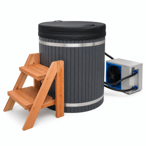 Artisan wooden barrel cold plunge with 1.5 HP chiller in the UAE - view 1
