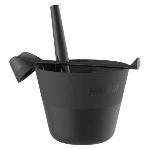 Harvia Click pail and ladle plastic black