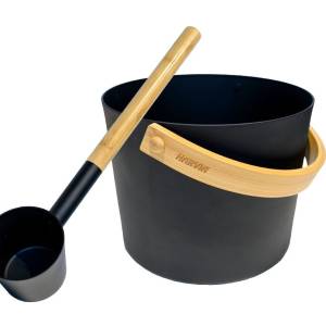 Harvia Pail and ladle Aluminium black