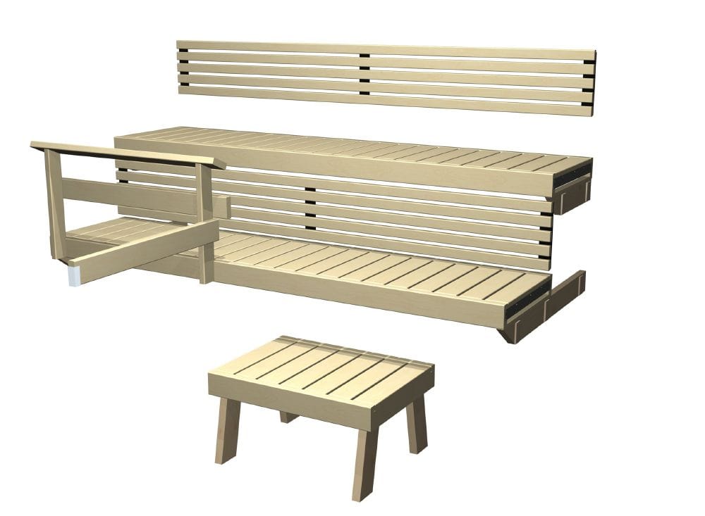 Harvia Bench set Formula 22 aspen