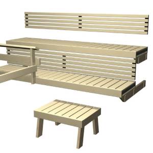Harvia Bench set Formula 19 aspen