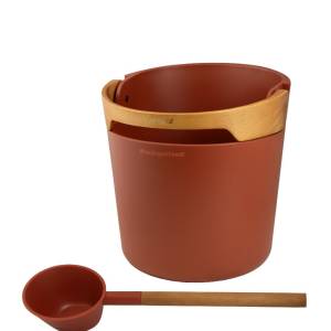 Harvia Helmi pail and ladle Terracotta