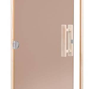 Harvia Sauna Door DS80, 3 sided frame (bronze 8mm TSG, hinges left or right)