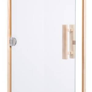 Harvia Sauna door DS80 3 sided frame (clear glass 8 mm ESG hinges left or right)