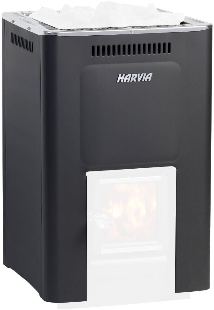 Harvia sauna heater installed in a modern Dubai home sauna
