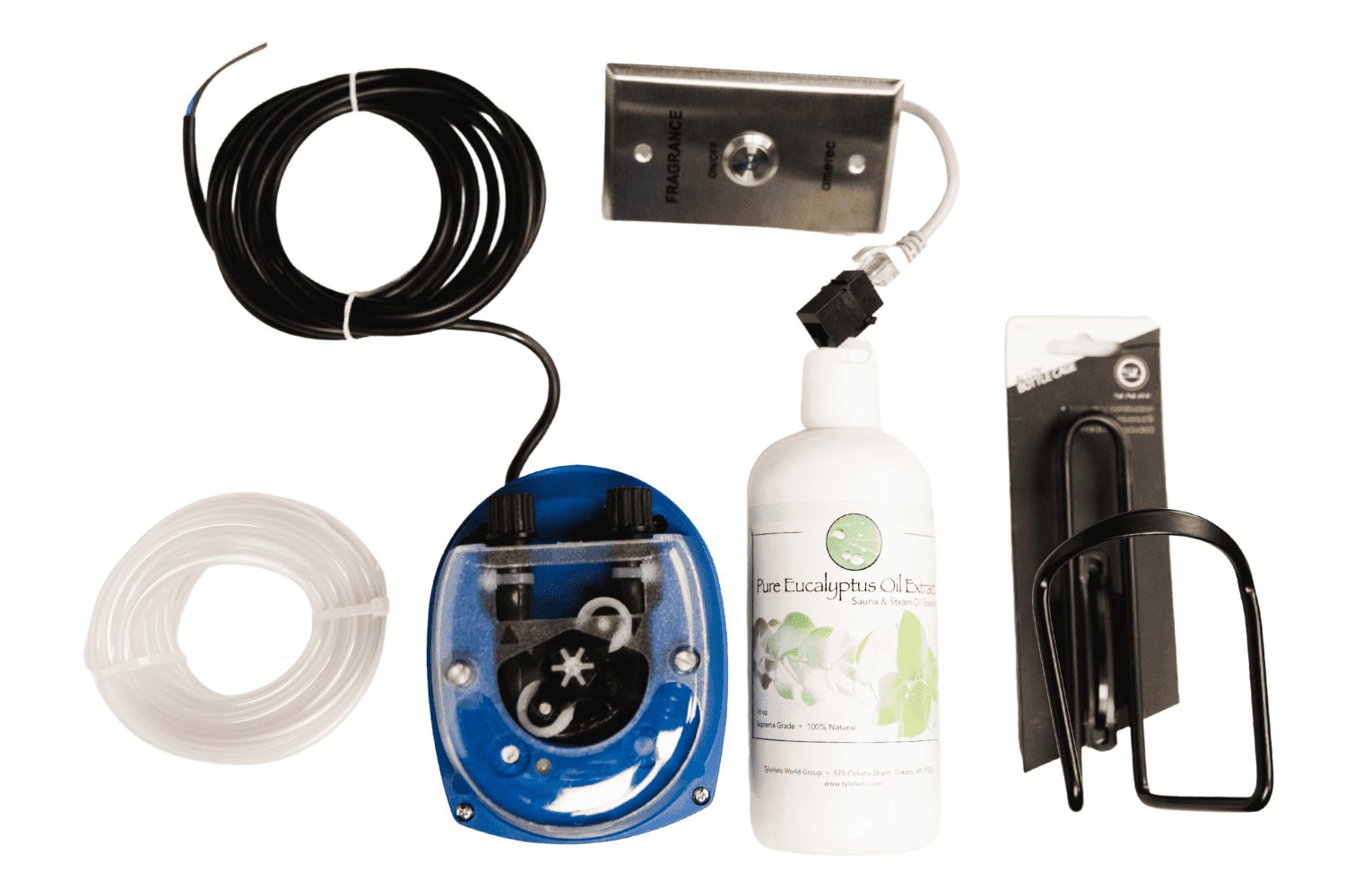 A220FP fragrance-injector pump components; see specifications for complete kit contents.